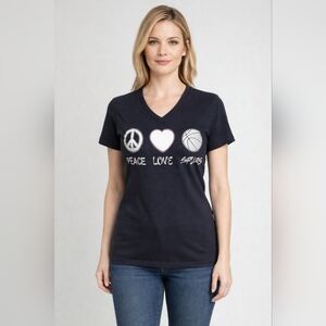 Spurs Black & Metallic Silver 🏀tshirt With Rhinestones - Sz. L